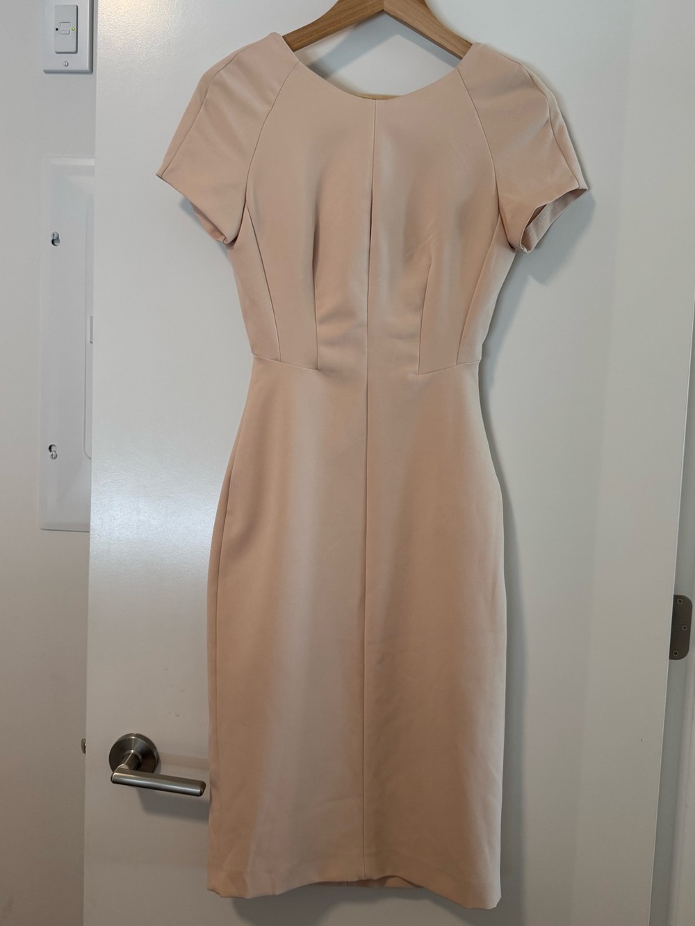 Zara Woman Blush Pink Fitted Sheath Midi Dress XS